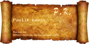 Pavlik Kevin névjegykártya